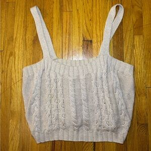 Cream cable knit crop top in size L